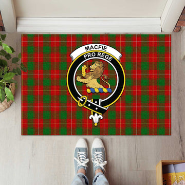 MacFie (McFie) Tartan Door Mat with Family Crest