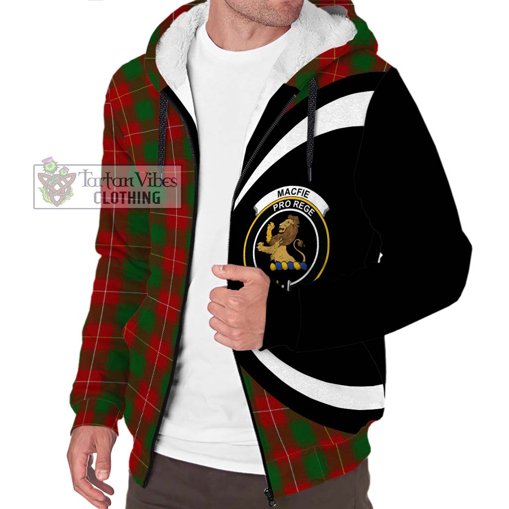 MacFie (McFie) Tartan Sherpa Hoodie with Family Crest Circle Style Unisex S - Tartan Vibes Clothing