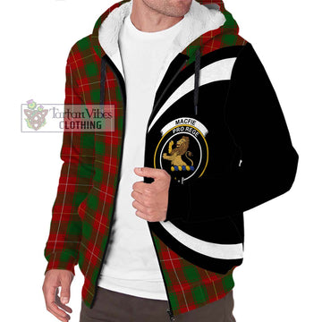 MacFie (McFie) Tartan Sherpa Hoodie with Family Crest Circle Style