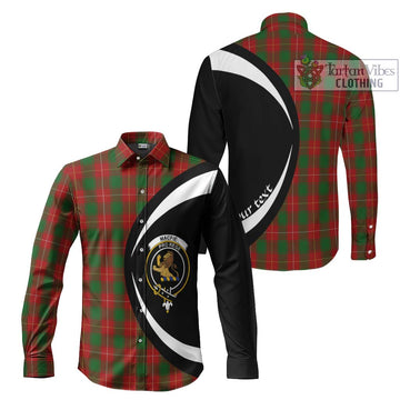 MacFie (McFie) Tartan Long Sleeve Button Up with Family Crest Circle Style