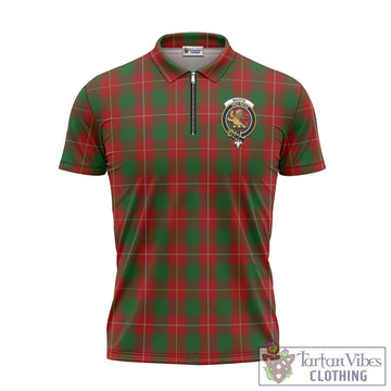 MacFie (McFie) Tartan Zipper Polo Shirt with Family Crest