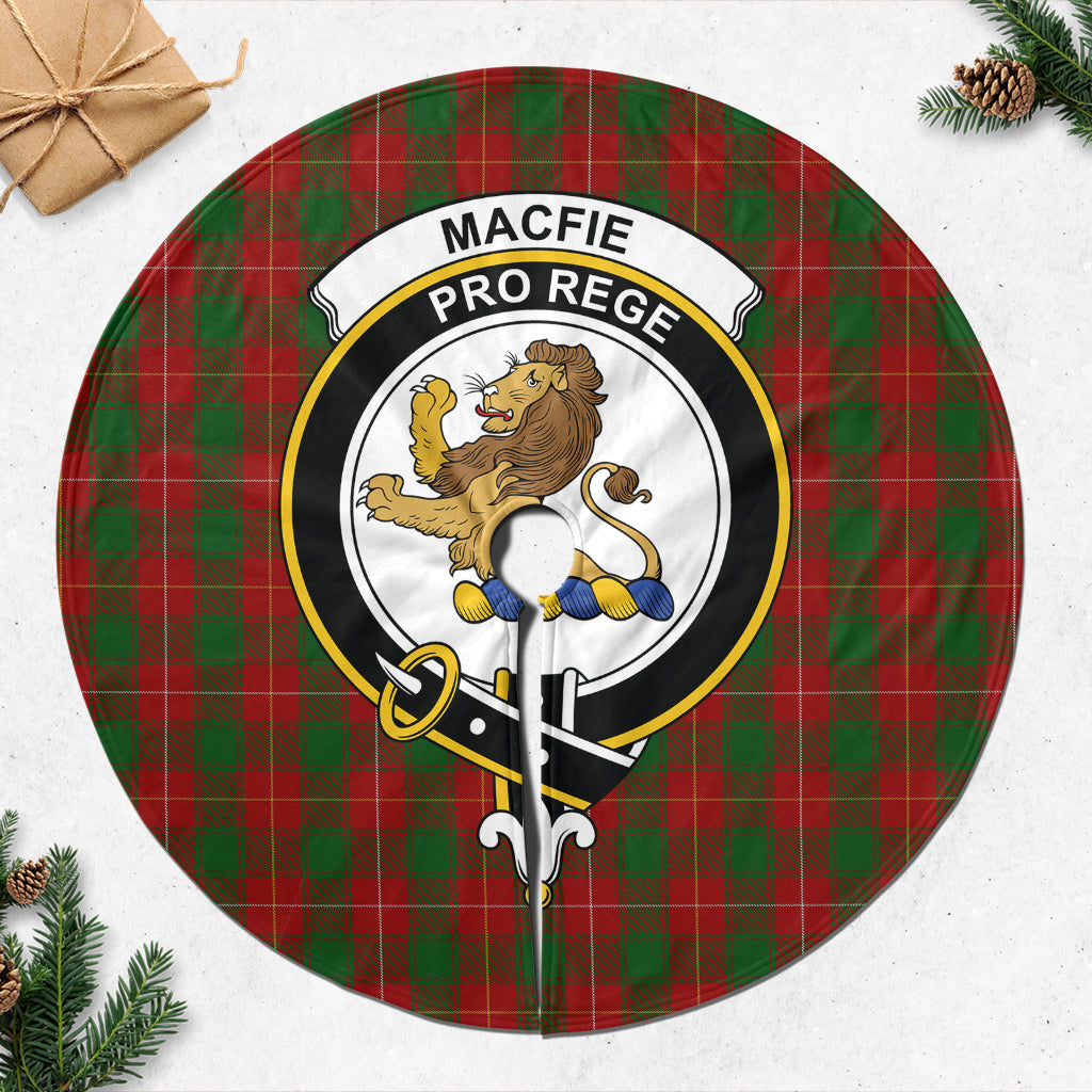 MacFie Tartan Christmas Tree Skirt with Family Crest - Tartanvibesclothing