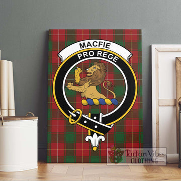 MacFie (McFie) Tartan Canvas Print Wall Art with Family Crest