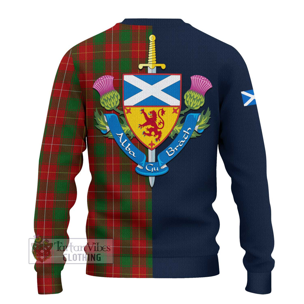 Tartan Vibes Clothing MacFie Tartan Knitted Sweater with Scottish Lion Royal Arm Half Style