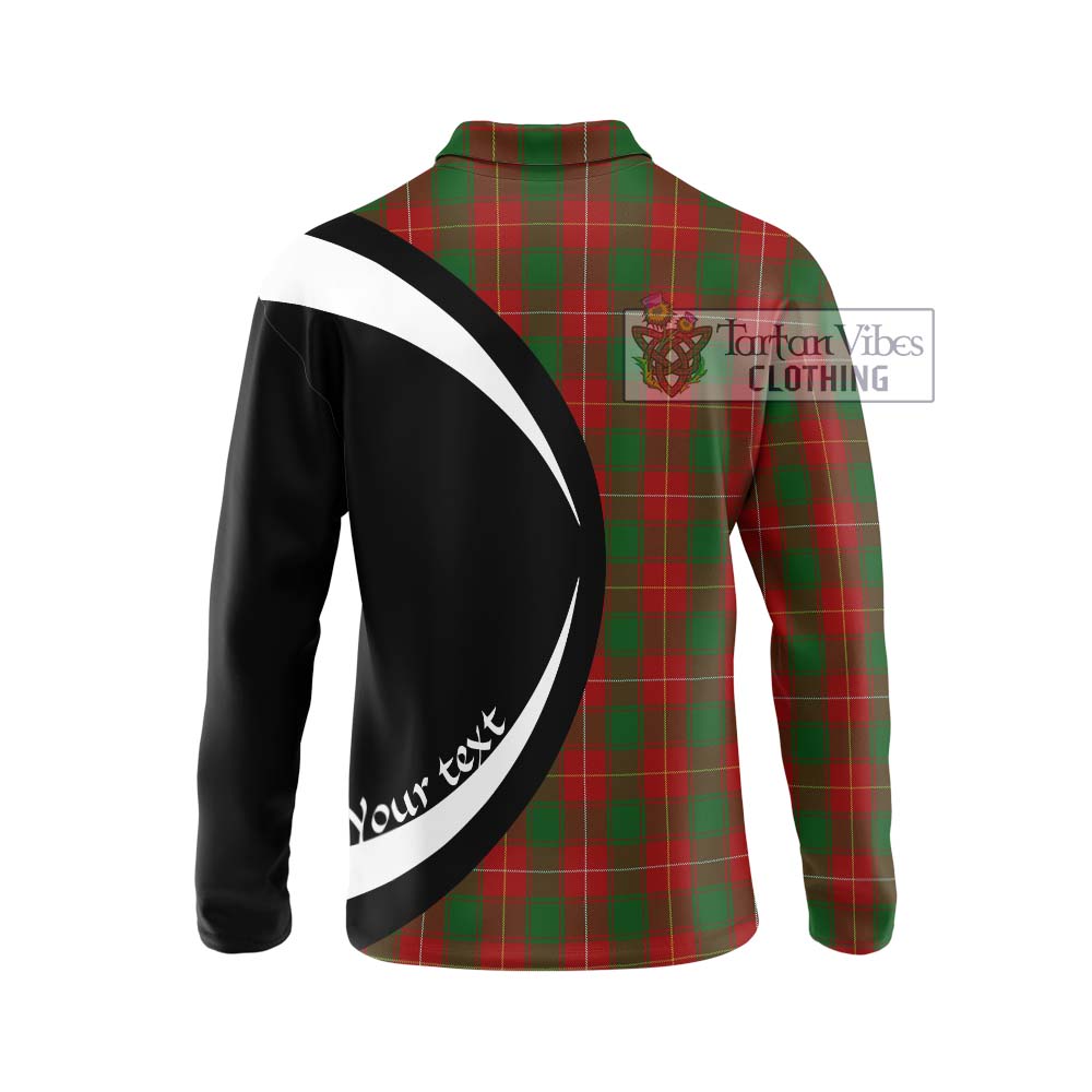 MacFie (McFie) Tartan Long Sleeve Polo Shirt with Family Crest Circle Style - Tartan Vibes Clothing