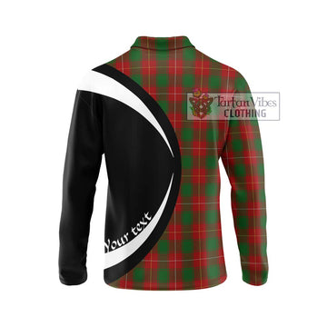 MacFie (McFie) Tartan Long Sleeve Polo Shirt with Family Crest Circle Style