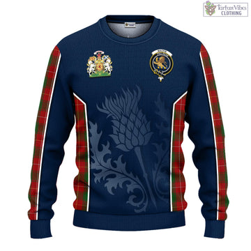 MacFie (McFie) Tartan Knitted Sweatshirt with Family Crest and Scottish Thistle Vibes Sport Style