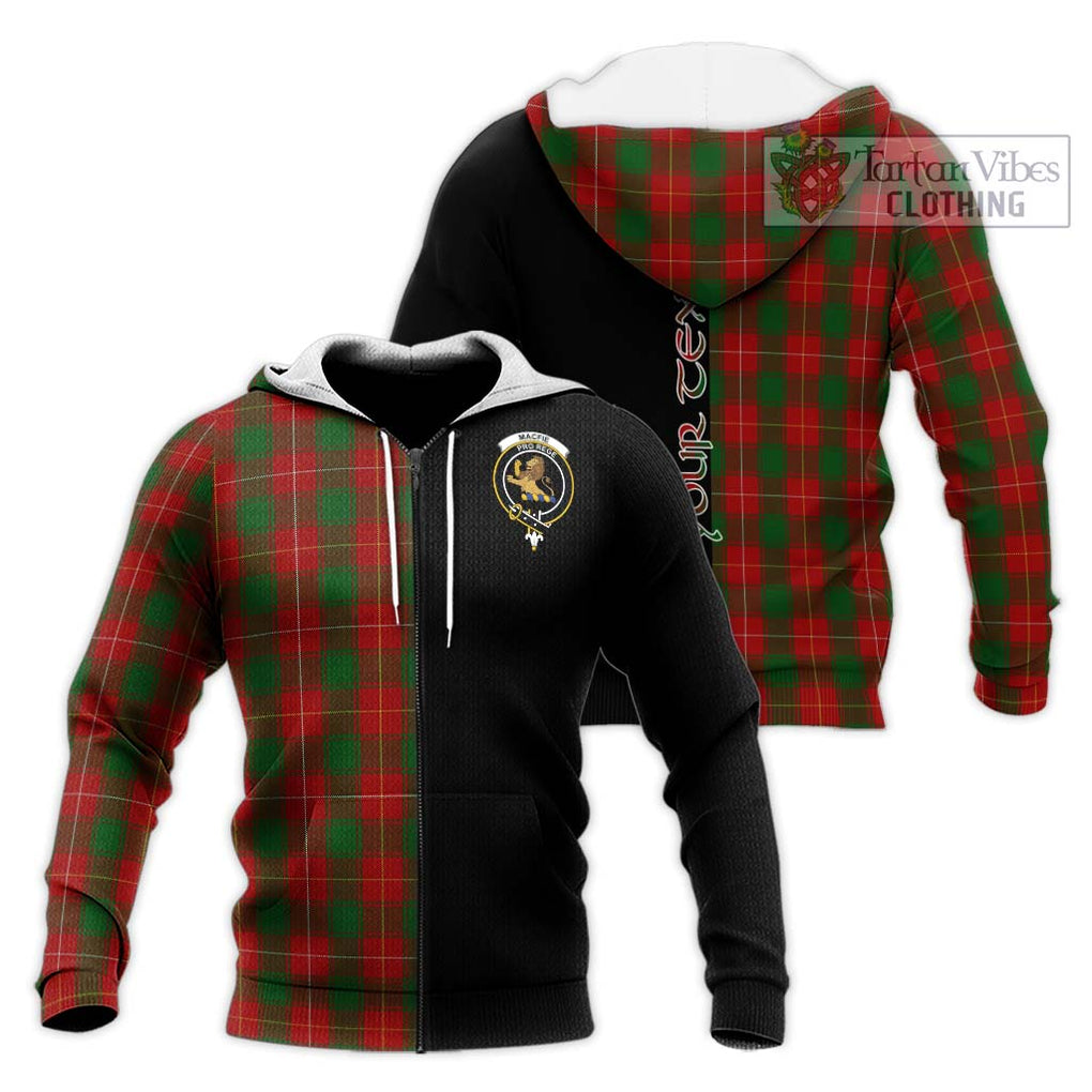 MacFie (McFie) Tartan Knitted Hoodie with Family Crest and Half Of Me Style Unisex Knitted Zip Hoodie - Tartanvibesclothing Shop