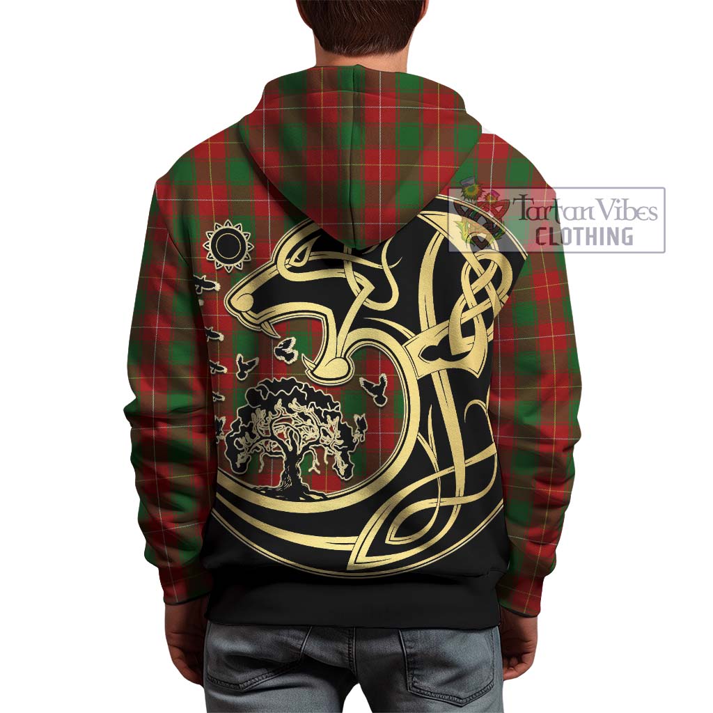 Tartan Vibes Clothing MacFie Tartan Hoodie with Family Crest Celtic Wolf Style