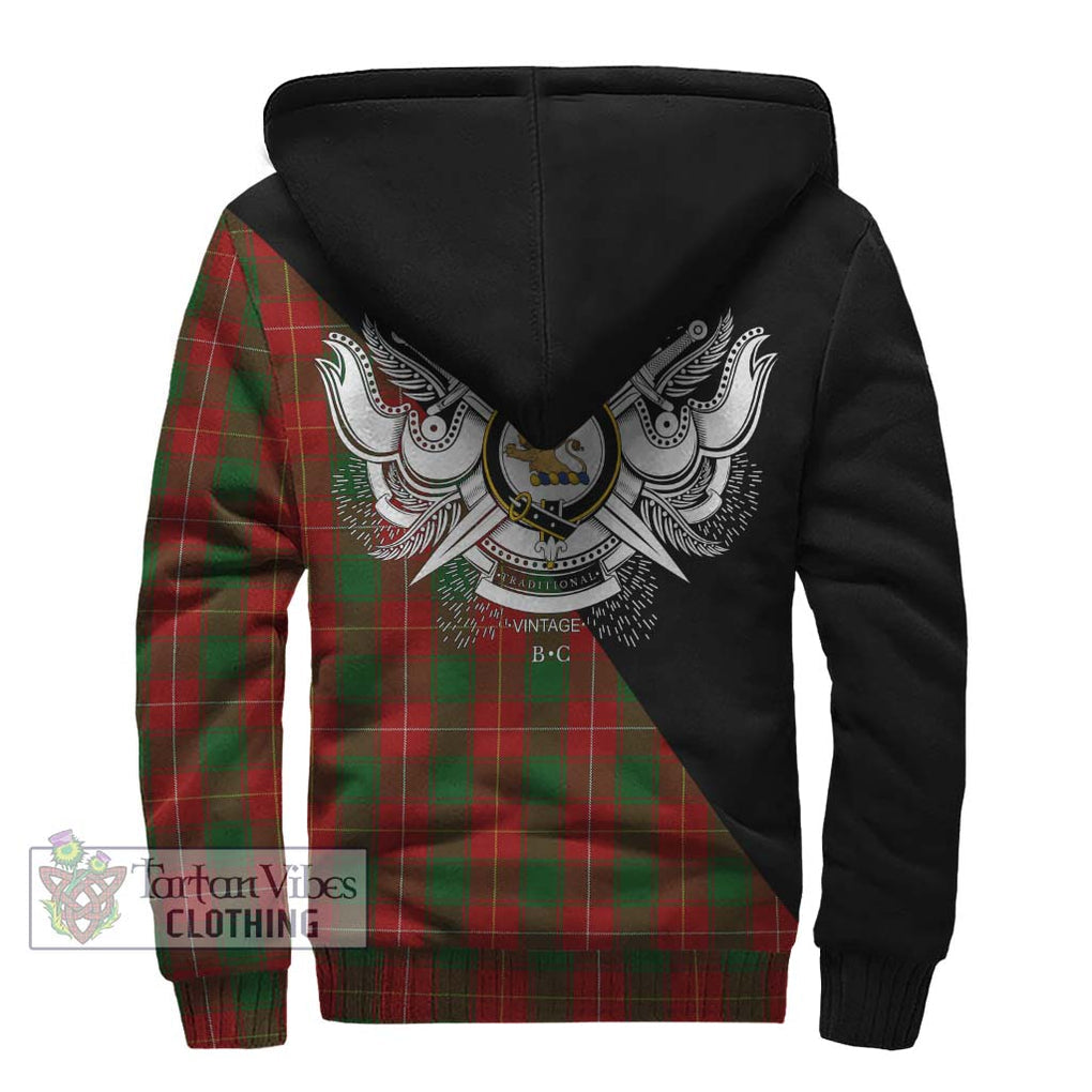 MacFie (McFie) Tartan Sherpa Hoodie with Family Crest and Military Logo Style - Tartanvibesclothing Shop