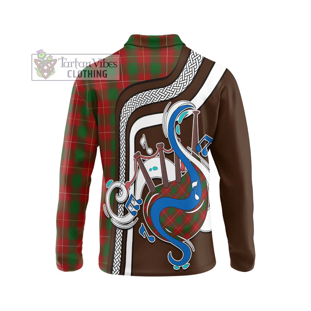 Tartan Vibes Clothing MacFie Tartan Long Sleeve Polo Shirt with Epic Bagpipe Style