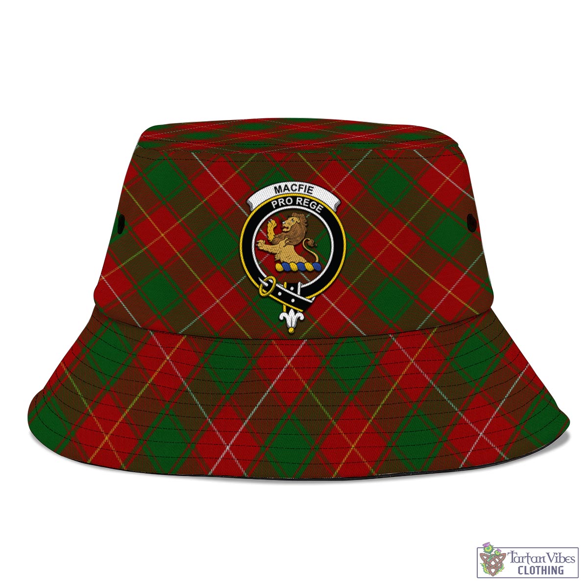 Tartan Vibes Clothing MacFie Tartan Bucket Hat with Family Crest