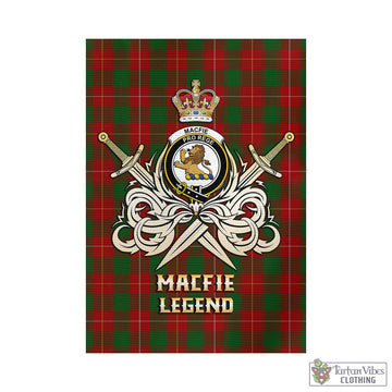 MacFie (McFie) Tartan Garden Flag with Clan Crest and the Golden Sword of Courageous Legacy - Tartan Vibes Clothing