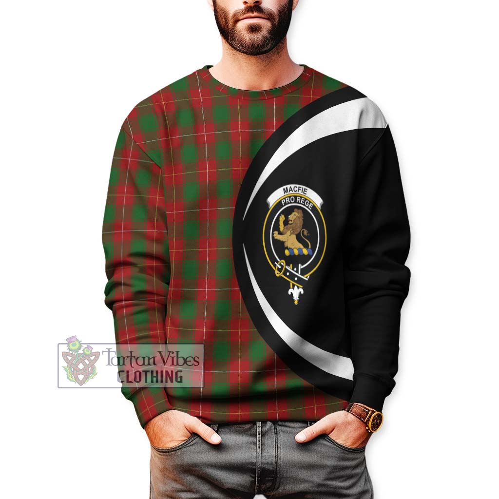 MacFie (McFie) Tartan Sweatshirt with Family Crest Circle Style - Tartan Vibes Clothing