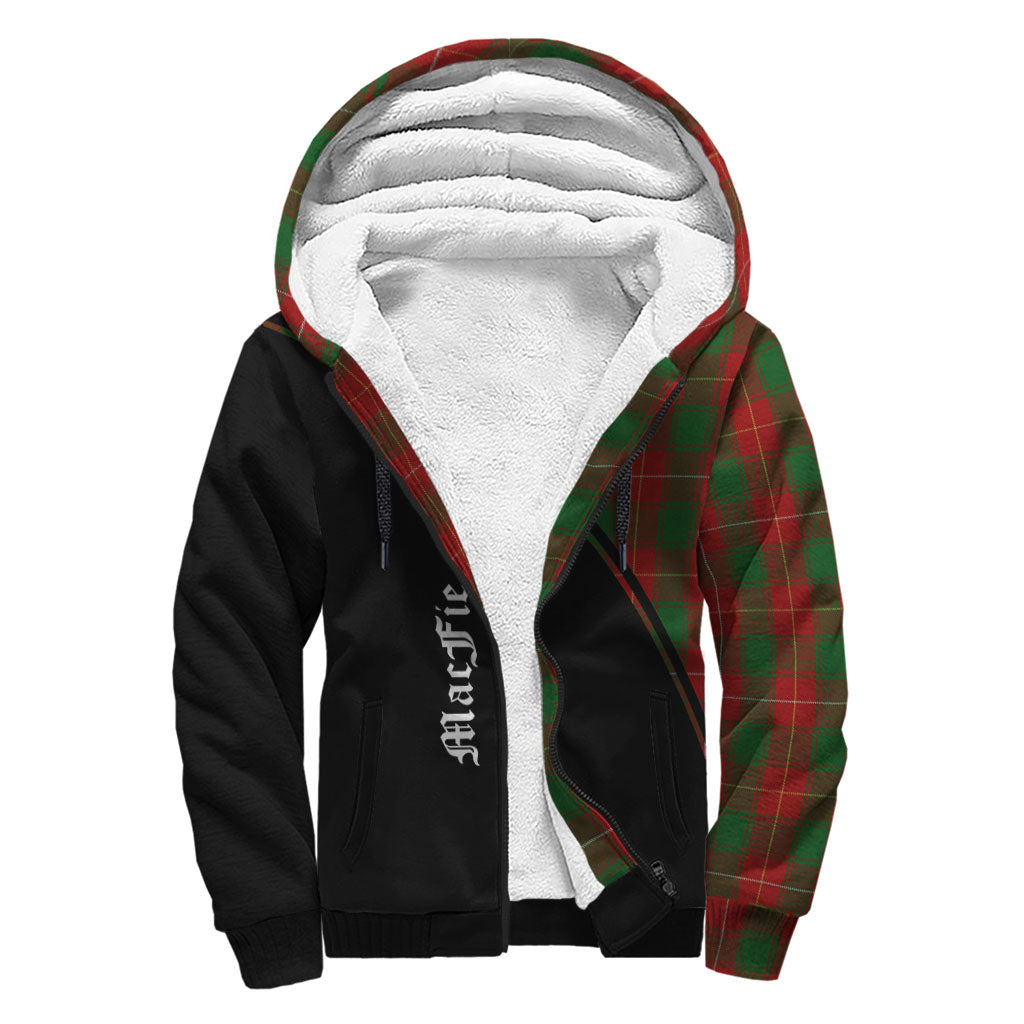 MacFie (McFie) Tartan Sherpa Hoodie with Family Crest Curve Style - Tartan Vibes Clothing