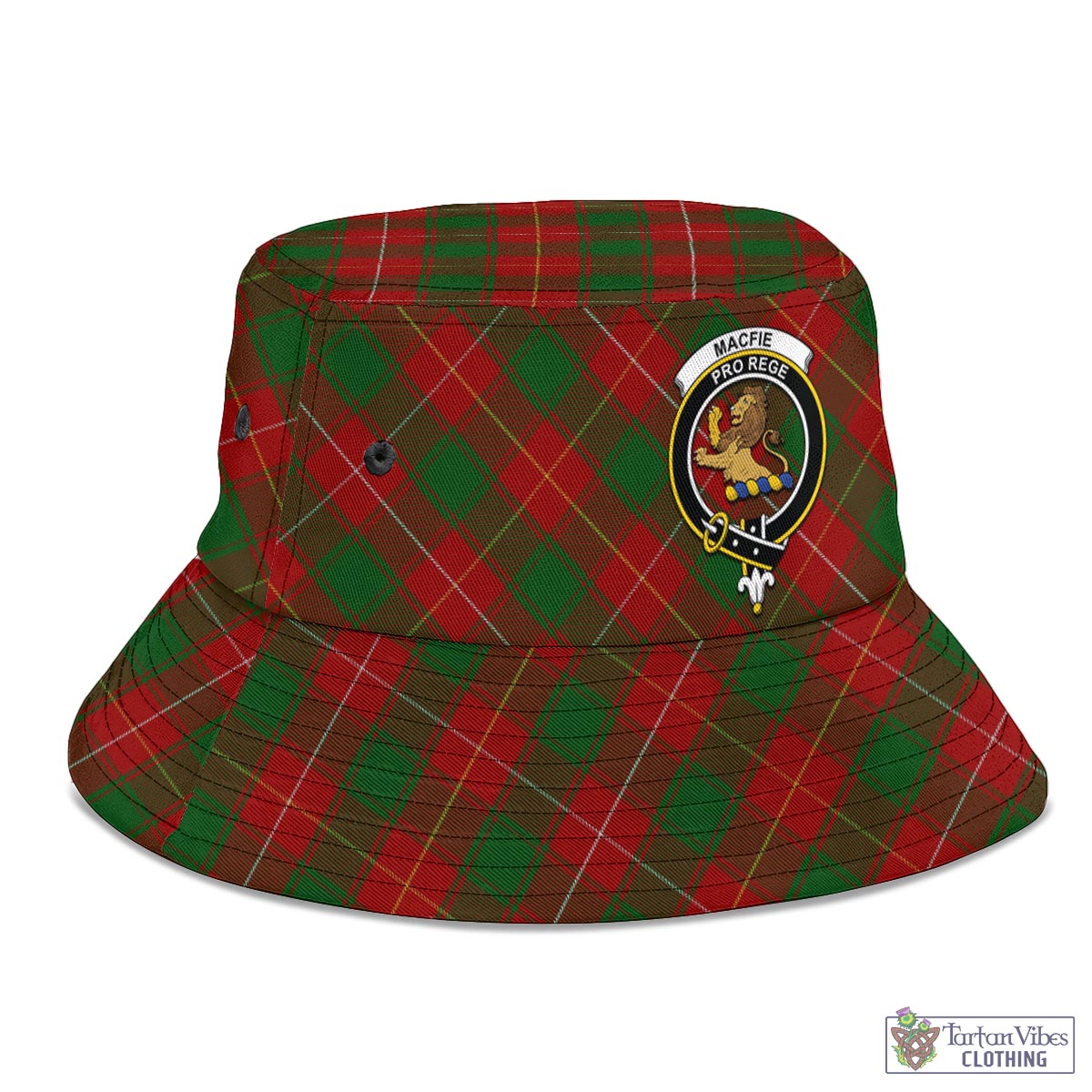 Tartan Vibes Clothing MacFie Tartan Bucket Hat with Family Crest