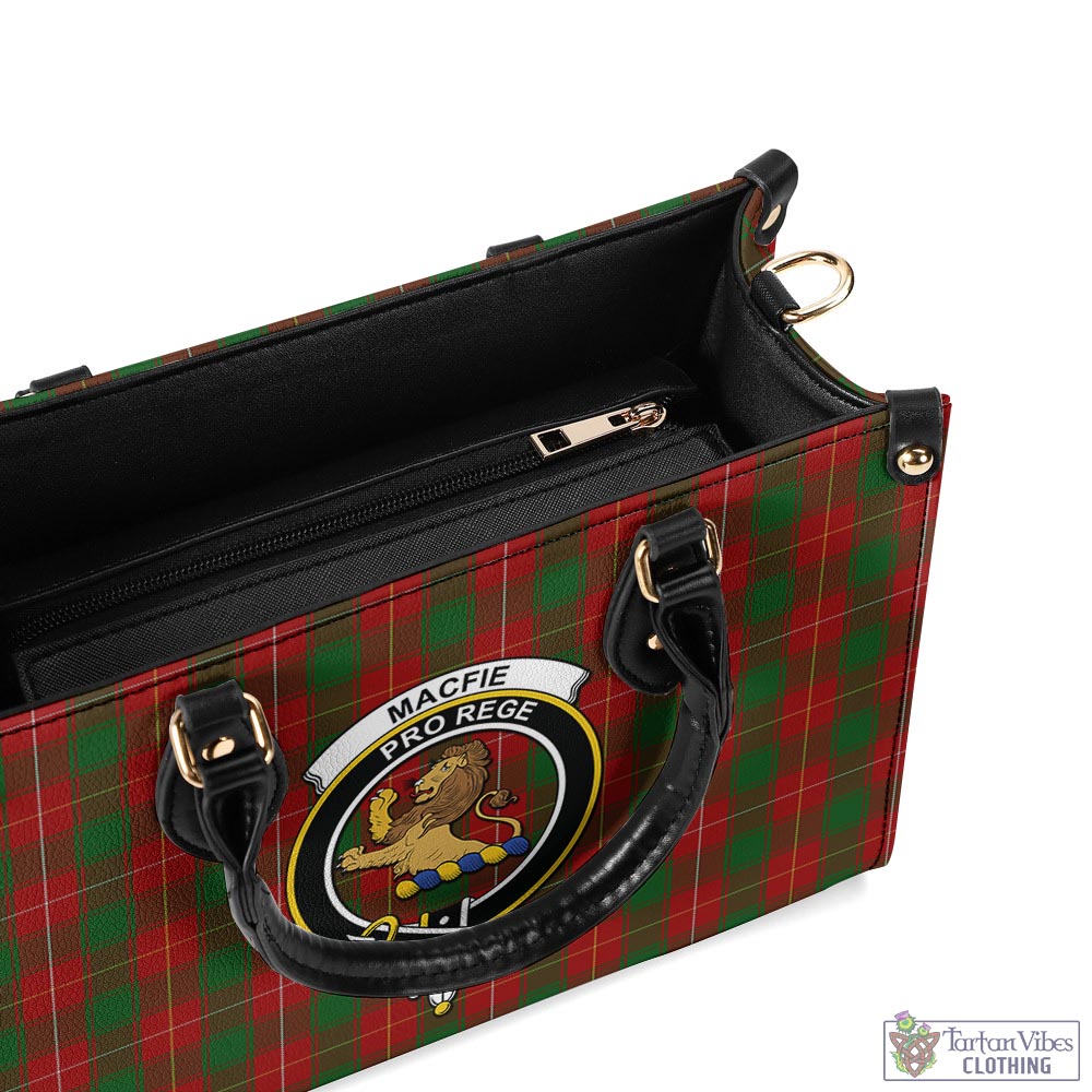 Tartan Vibes Clothing MacFie Tartan Luxury Leather Handbags with Family Crest