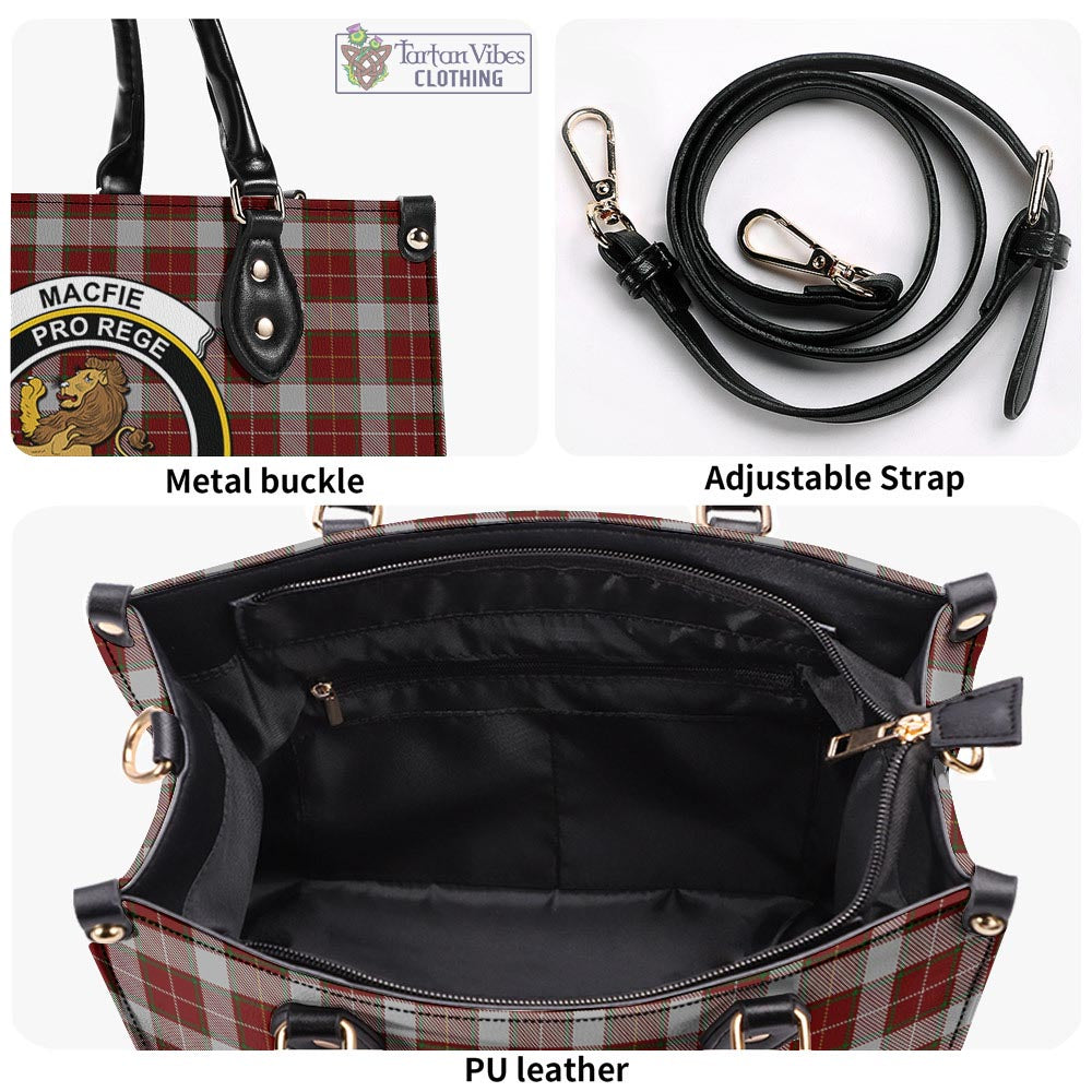 Tartan Vibes Clothing MacFie Dress Tartan Luxury Leather Handbags with Family Crest