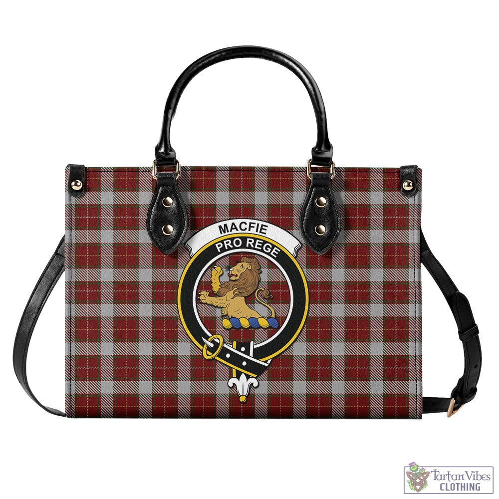 Tartan Vibes Clothing MacFie Dress Tartan Luxury Leather Handbags with Family Crest