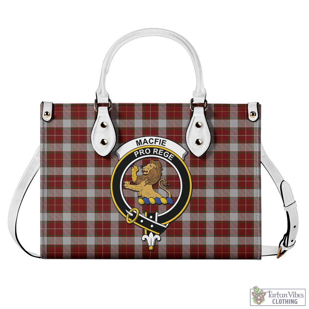 Tartan Vibes Clothing MacFie Dress Tartan Luxury Leather Handbags with Family Crest