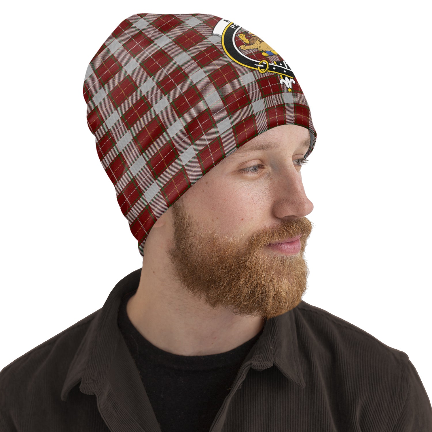 MacFie Dress Tartan Beanies Hat with Family Crest One Size 10.5*10.2 inches - Tartan Vibes Clothing