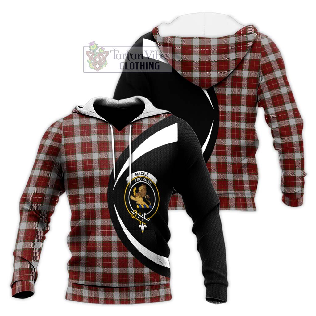 MacFie Dress Tartan Knitted Hoodie with Family Crest Circle Style Unisex Knitted Pullover Hoodie - Tartan Vibes Clothing