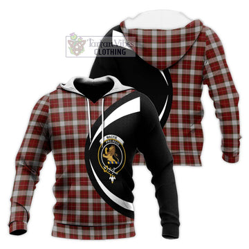 MacFie Dress Tartan Knitted Hoodie with Family Crest Circle Style