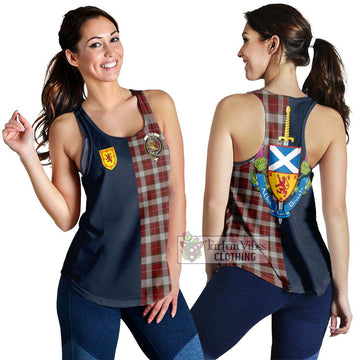 MacFie Dress Tartan Women's Racerback Tanks Alba with Scottish Lion Royal Arm Half Style