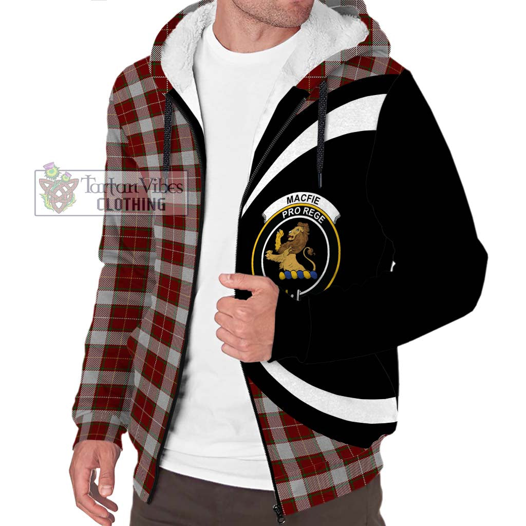 MacFie Dress Tartan Sherpa Hoodie with Family Crest Circle Style Unisex S - Tartan Vibes Clothing