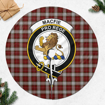 MacFie Dress Tartan Christmas Tree Skirt with Family Crest