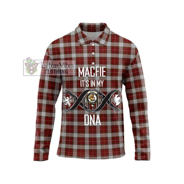 MacFie Dress Tartan Long Sleeve Polo Shirt with Family Crest DNA In Me Style