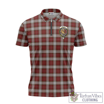 MacFie Dress Tartan Zipper Polo Shirt with Family Crest