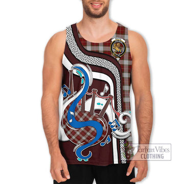 MacFie Dress Tartan Men's Tank Top with Epic Bagpipe Style