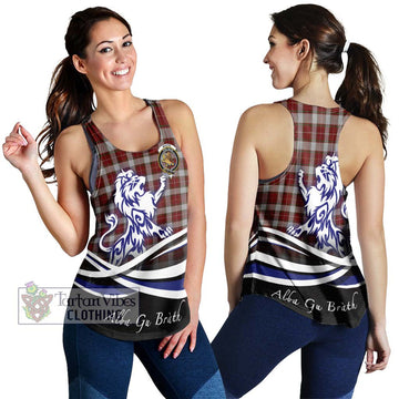 MacFie Dress Tartan Women's Racerback Tanks with Alba Gu Brath Regal Lion Emblem