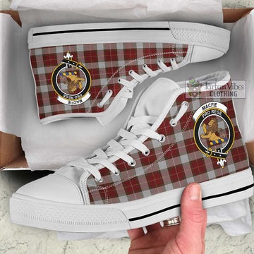 MacFie Dress Tartan High Top Shoes with Family Crest