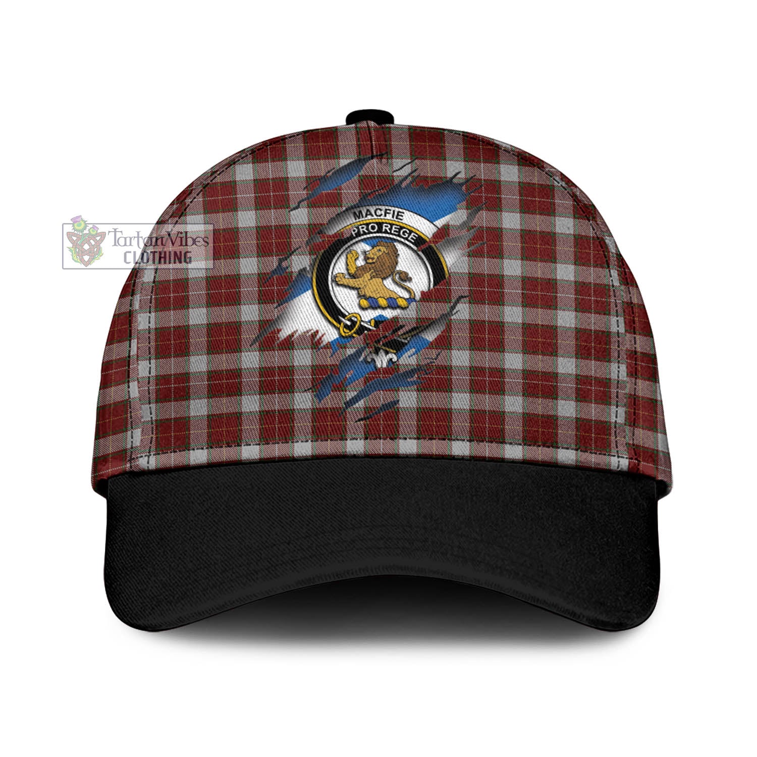 Tartan Vibes Clothing MacFie Dress Tartan Classic Cap with Family Crest In Me Style