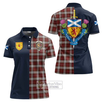 MacFie Dress Tartan Women's Polo Shirt Alba with Scottish Lion Royal Arm Half Style