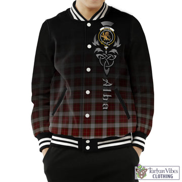 MacFie Dress Tartan Baseball Jacket Featuring Alba Gu Brath Family Crest Celtic Inspired