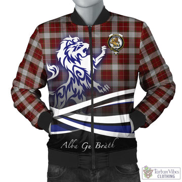 MacFie Dress Tartan Bomber Jacket with Alba Gu Brath Regal Lion Emblem