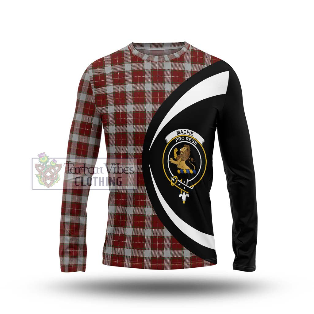 MacFie Dress Tartan Long Sleeve T-Shirt with Family Crest Circle Style Unisex - Tartan Vibes Clothing