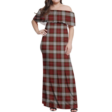 MacFie Dress Tartan Off Shoulder Long Dress