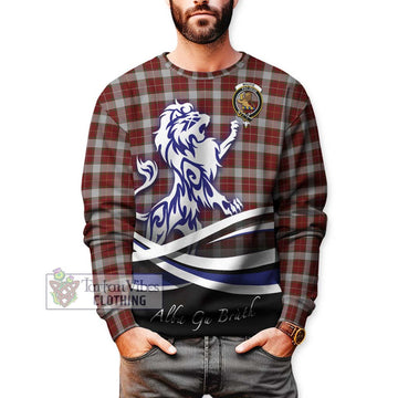 MacFie Dress Tartan Sweatshirt with Alba Gu Brath Regal Lion Emblem