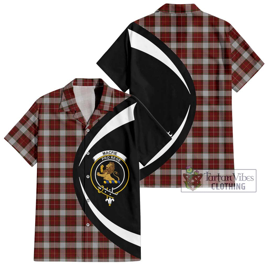 MacFie Dress Tartan Short Sleeve Button Up with Family Crest Circle Style Kid - Tartan Vibes Clothing