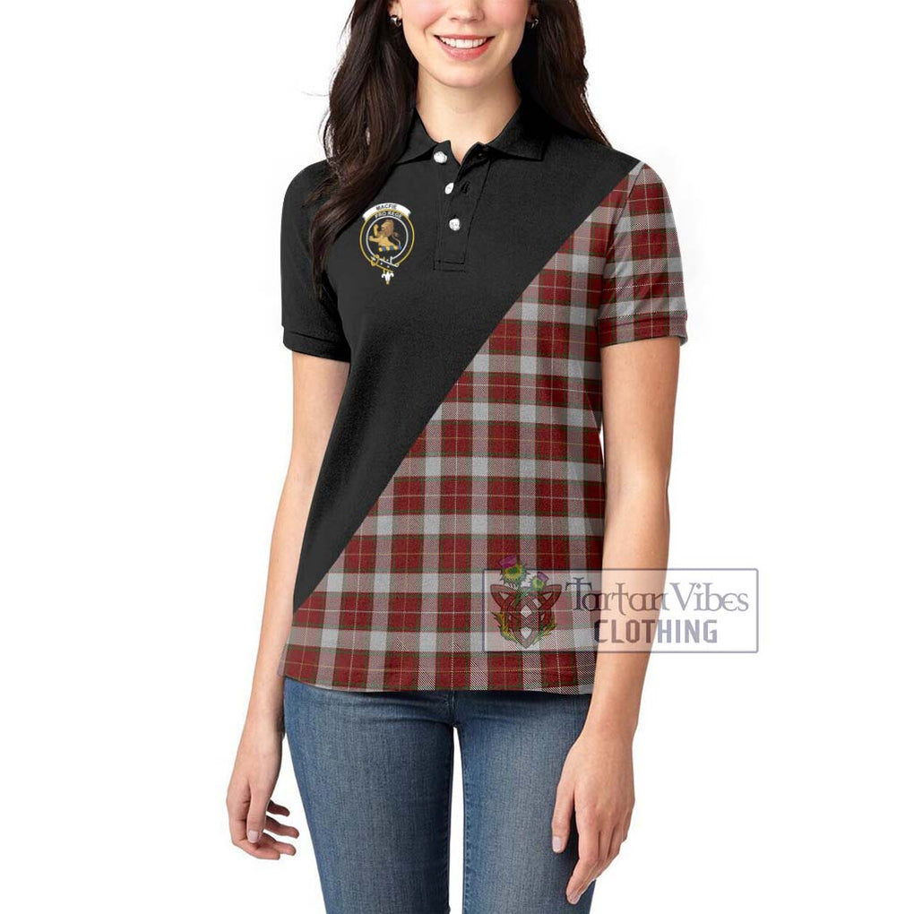 MacFie Dress Tartan Women's Polo Shirt with Family Crest and Military Logo Style - Tartanvibesclothing Shop