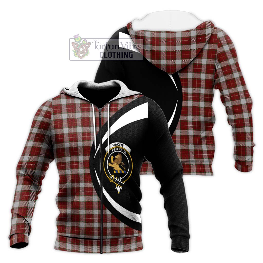 MacFie Dress Tartan Knitted Hoodie with Family Crest Circle Style Unisex Knitted Zip Hoodie - Tartan Vibes Clothing