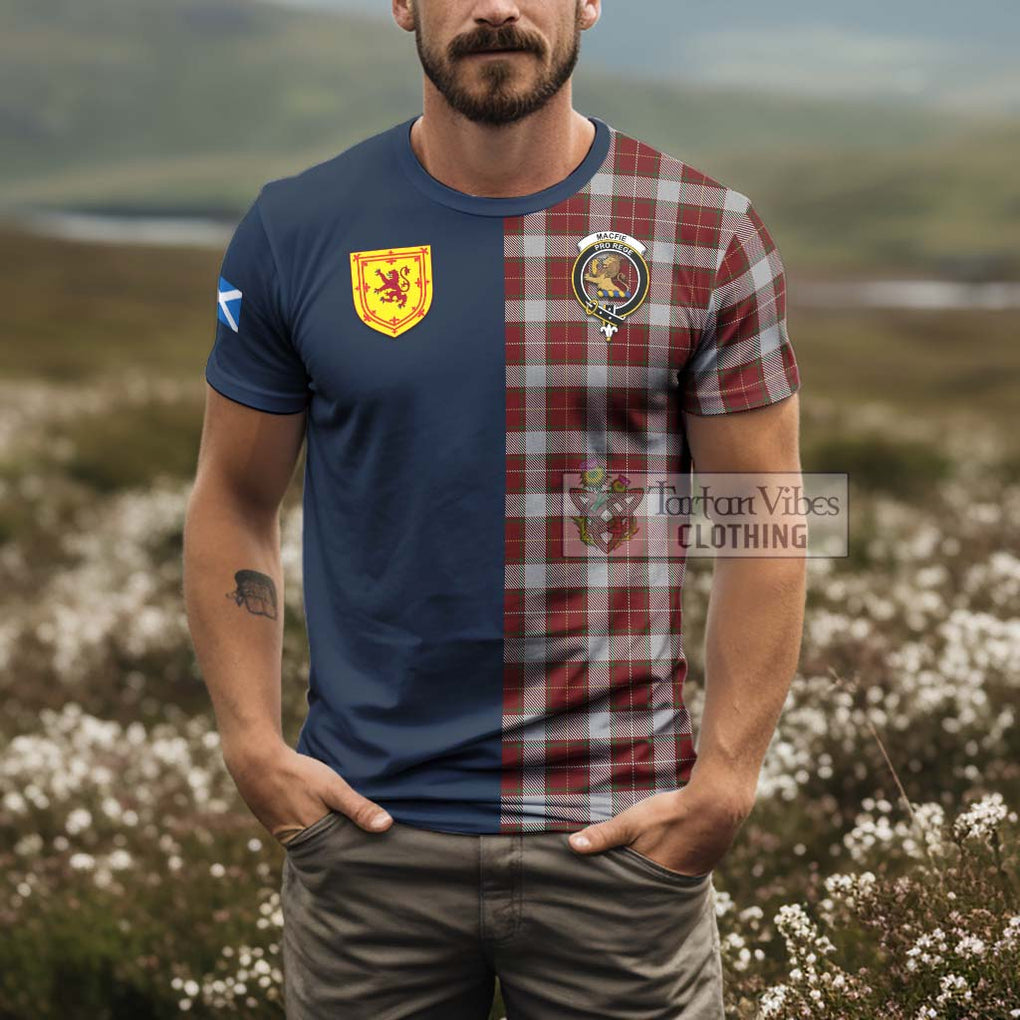 Tartan Vibes Clothing MacFie Dress Tartan T-Shirt Alba with Scottish Lion Royal Arm Half Style