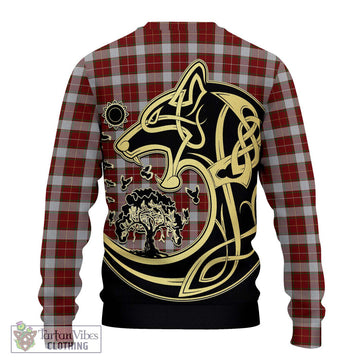 MacFie Dress Tartan Ugly Sweater with Family Crest Celtic Wolf Style