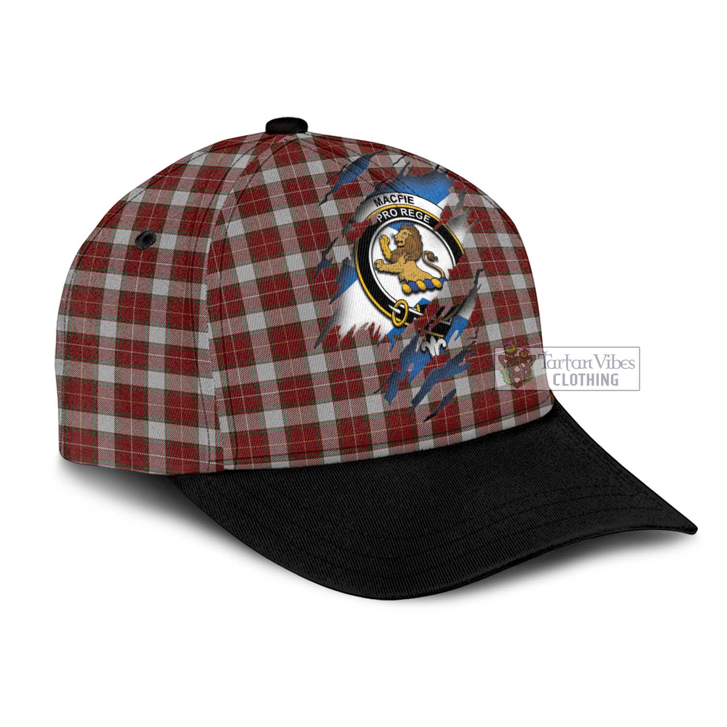 Tartan Vibes Clothing MacFie Dress Tartan Classic Cap with Family Crest In Me Style