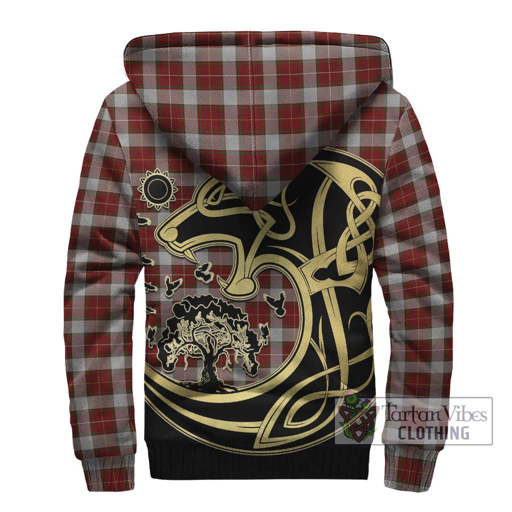 MacFie Dress Tartan Sherpa Hoodie with Family Crest Celtic Wolf Style - Tartan Vibes Clothing