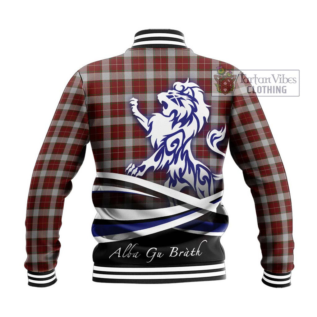 MacFie Dress Tartan Baseball Jacket with Alba Gu Brath Regal Lion Emblem - Tartanvibesclothing Shop